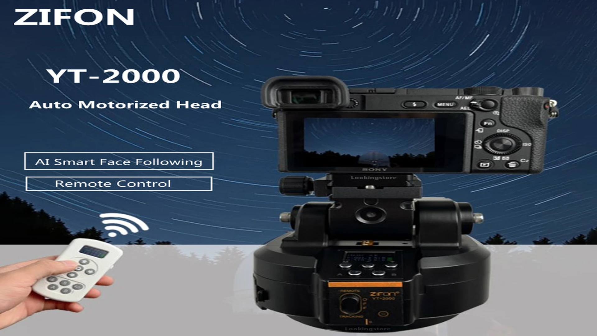 ZIFON YT-2000 2kg AI Smart Face Follow Motorized Rotating Pan and Tilt Pan/Tripod Stabilizer for Smartphone Cameras