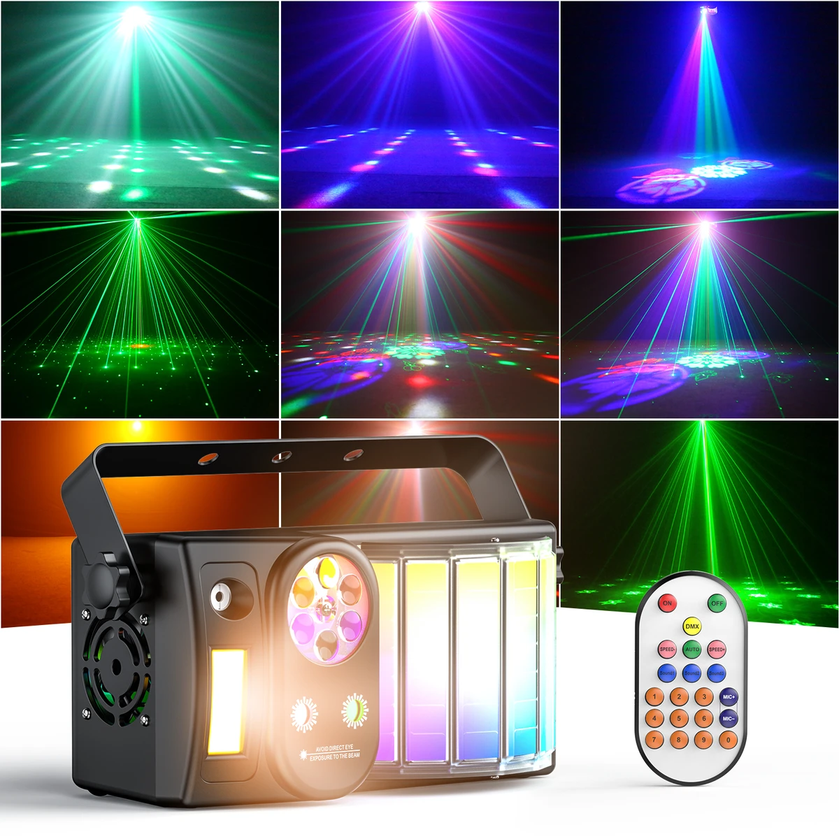Projecteur lumineux à effet œil d'abeille LED 40 W 5 en 1 DMX512 RGB, stroboscope, pour DJ, discothèque, mariage, etc.