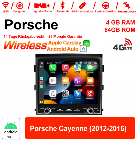 8.8 inch Android 13.0 4G LTE Car Radio / Multimedia 4GB RAM 64GB ROM For Porsche Cayenne 2012-2016 Built-in Carplay / Android Auto