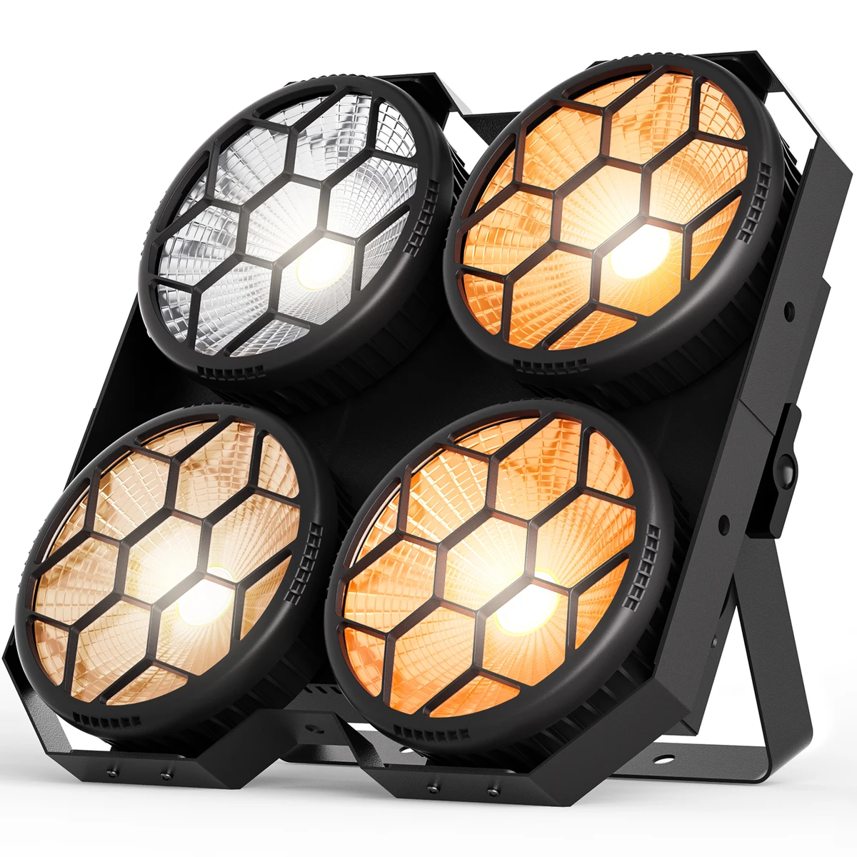 Projecteurs PAR COB 2 en 1 4x100W 4 yeux, éclairage d'ambiance DMX512 LED, effet wash, projecteurs aveuglants pour DJ et soirées disco.