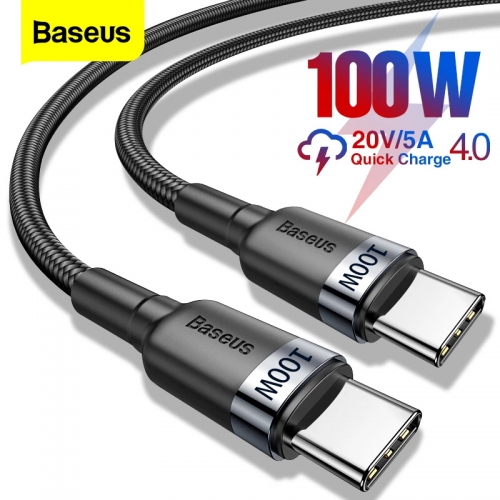 Baseus 100W USB C vers USB type C câble USBC PD chargeur rapide câble USB-C 5A type-c pour Xiaomi POCO X3 M3 Samsung Macbook iPad