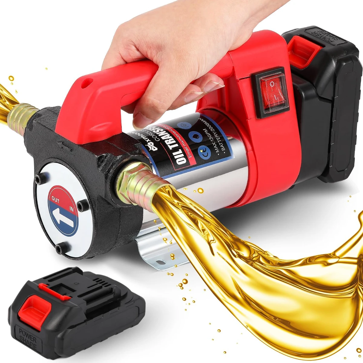 Pompe de transfert de carburant pour diesel, kérosène, batterie au lithium, pompe de charge électrique pour eau, usage domestique, 21 V