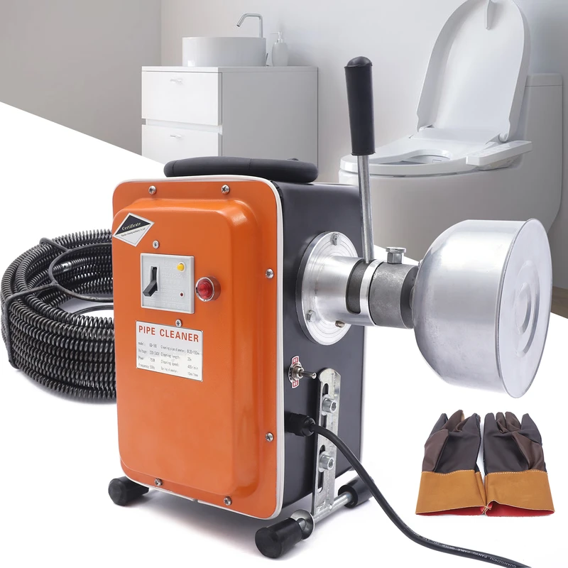 Machine de nettoyage de canalisations 750 W, excavatrice de tuyaux d'égout, kit de nettoyage de canalisations
