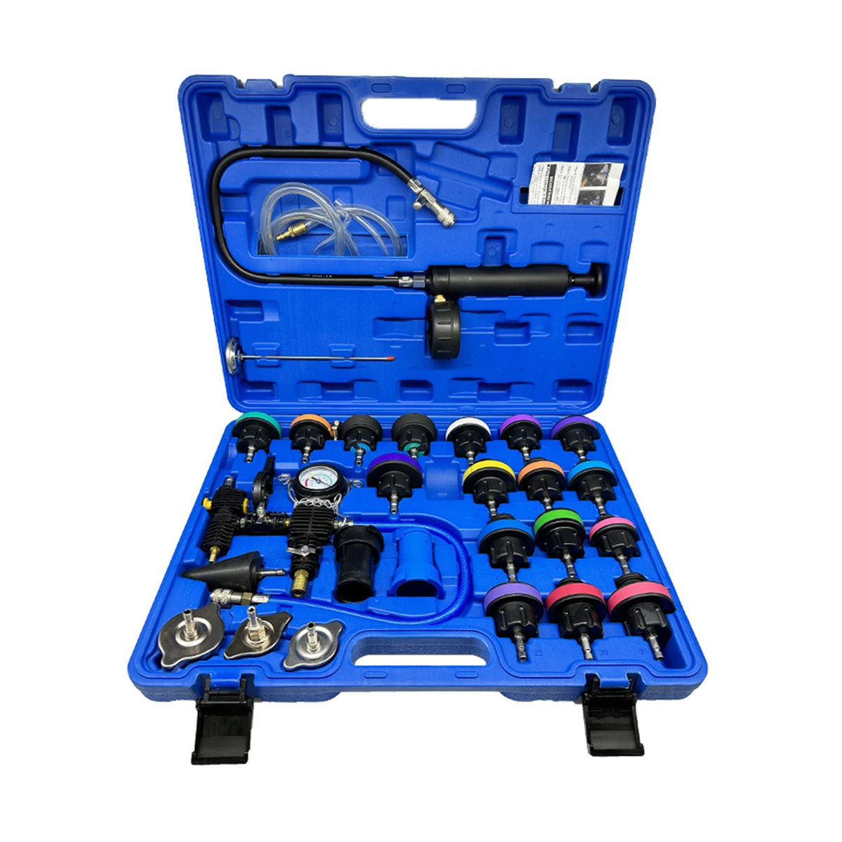 Kit de test de pression universel pour radiateurs (28 pièces), type nettoyage, test du système de refroidissement