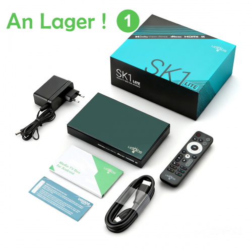 UGOOS SK1 Lite Boîtier TV 8K Ultra HD Amlogic S928X-K Android 14 4GO 64GO WiFi6 BT5.2 1000M HDMI Prise en charge Widevine L1 DTS Dolby Vision Atmos