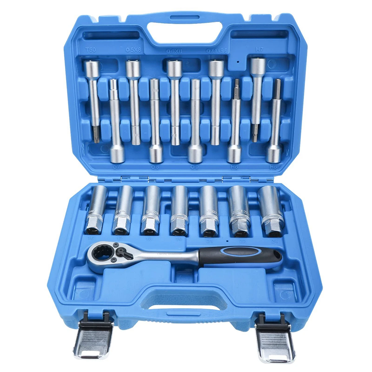 Kit de 18 clés à douille pour moyeu de direction, suspension et amortisseurs, compatible BMW, VW et Mercedes.
