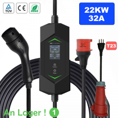 Tragbares EV Ladegerät Typ 2 22kW 32A mit CEE auf T23