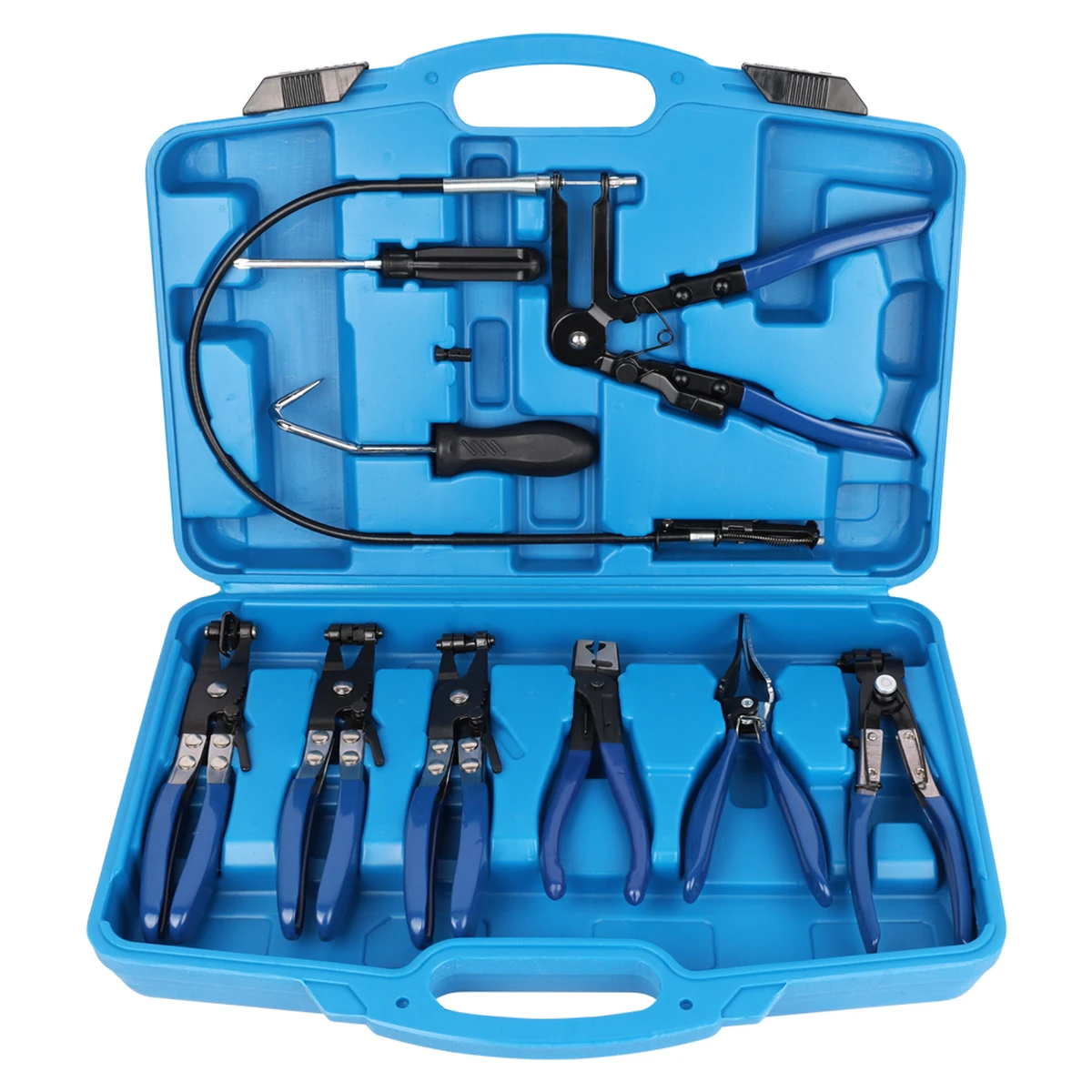 Kit de 9 pinces pour colliers de serrage – longue portée, pour durites eau, huile et liquide de refroidissement, outil auto