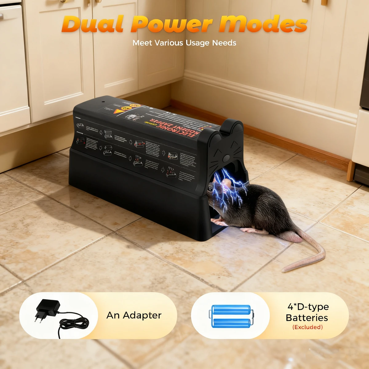 Piège à rats électrique, à choc électrique automatique, rodenticide, rechargeable, attrape-souris haute tension, contrôleur
