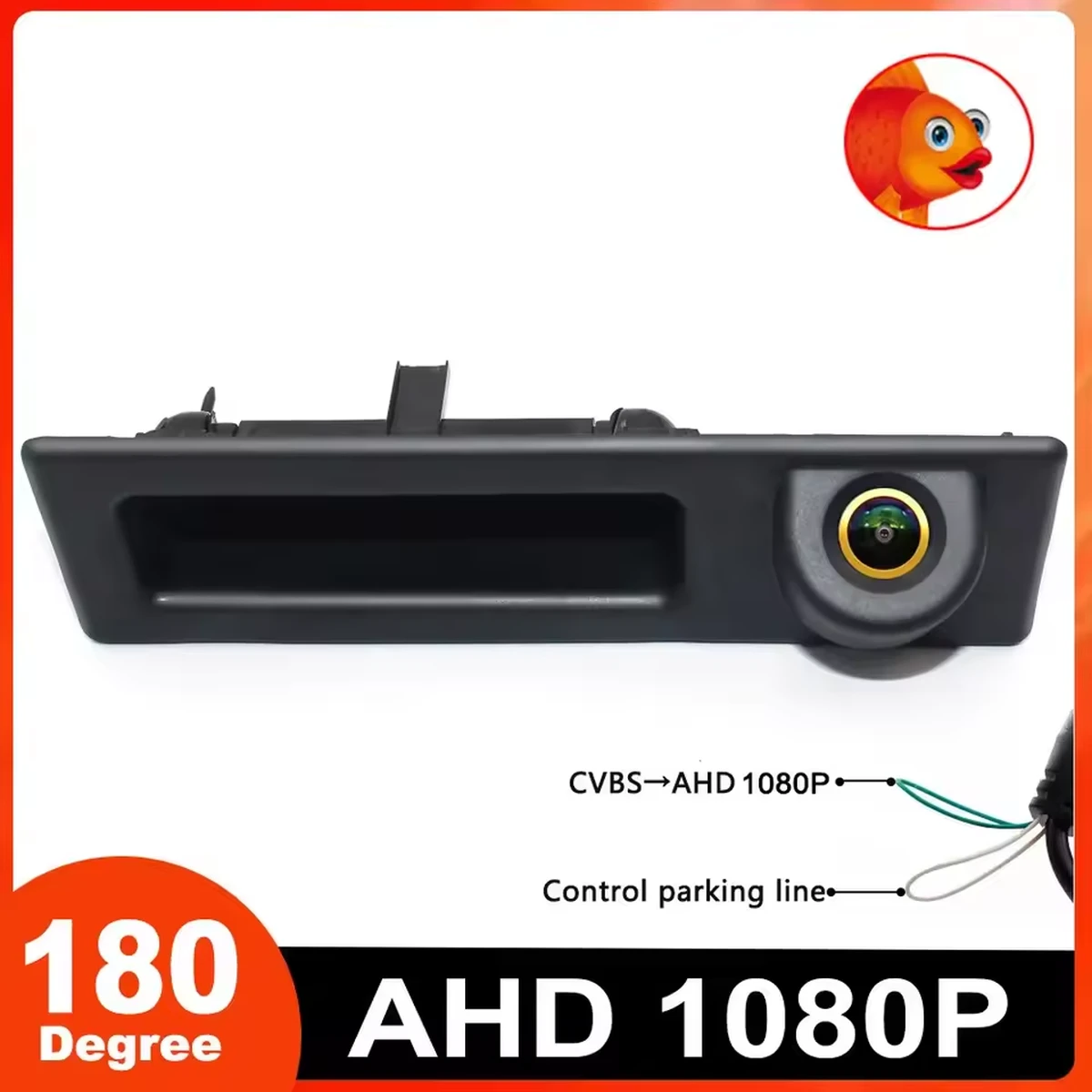 Caméra de recul AHD 1080P Fisheye pour BMW Séries 2/3/5/7 X1 X3 X4 X5 F30 F32 F36 F10 F11 F25 F48 Caméra de stationnement et de recul