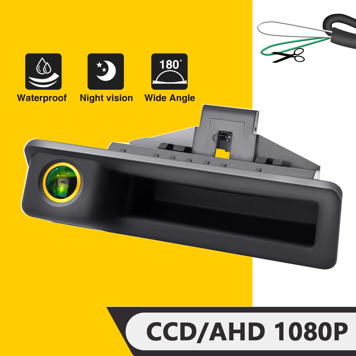Caméra de recul AHD 1080p fixée sur le coffre pour BMW E60, E39, E90, E82, E61 X1, E84 X5, E70, E92, E91 Série 3/5, E88, E93 X6