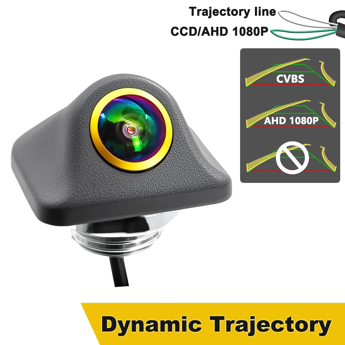 Caméra de recul universelle AHD 1080P pour voiture avec lignes de stationnement dynamiques Fisheye HD vision nocturne caméra de recul