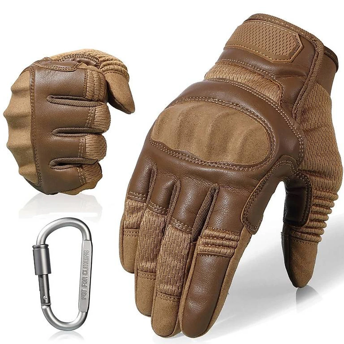 Leather Motorcycle Full Finger Gloves Gearbox Protection