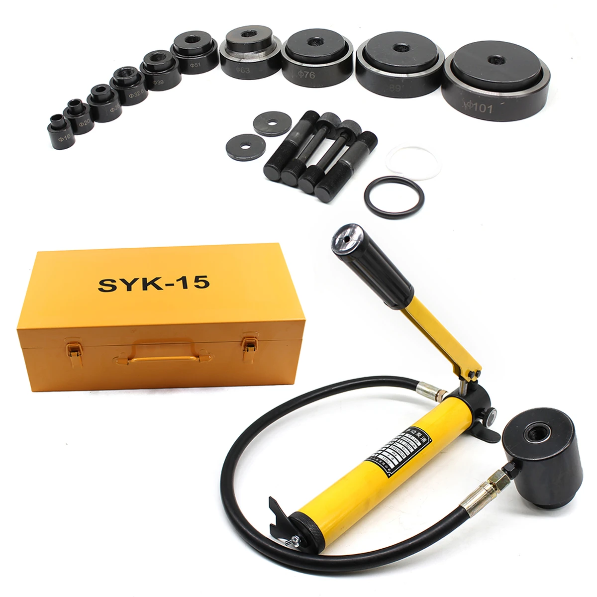 SYK-15 Ton / 10 matrices 16 mm-101 mm, poinçonneuse hydraulique pour métaux, acier et plastique