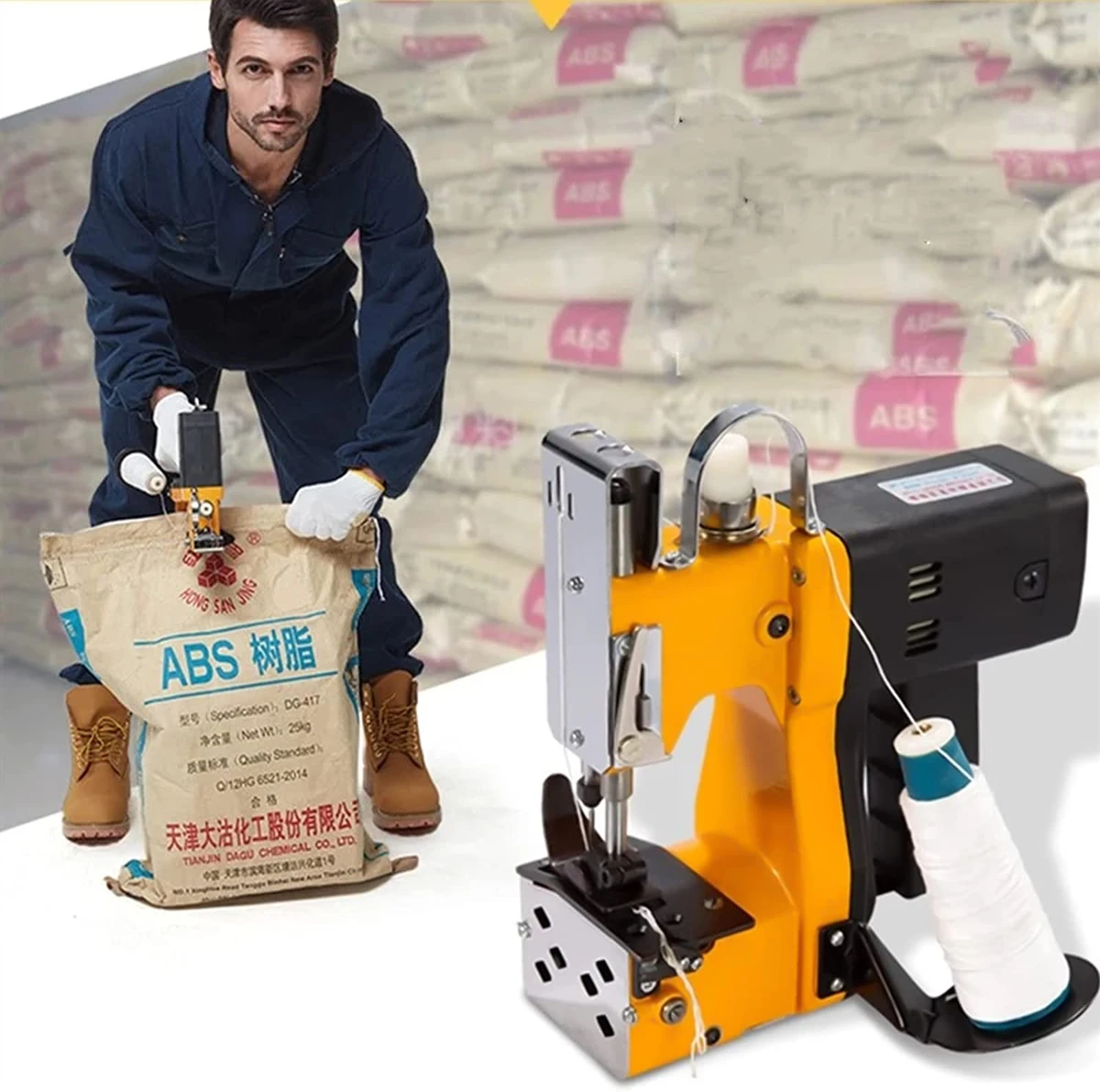 Machine à coudre électrique portable pour sacs, 190 W, pour sacs tissés et emballages