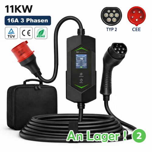Portable EV Charger Type 2 11kW 16A