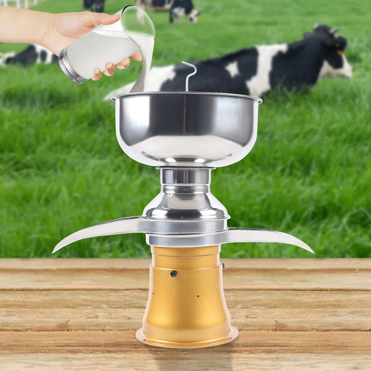 Séparateur centrifuge de crème de lait, séparateur en acier inoxydable, transforme le lait cru ou entier en crème et en lait écrémé.