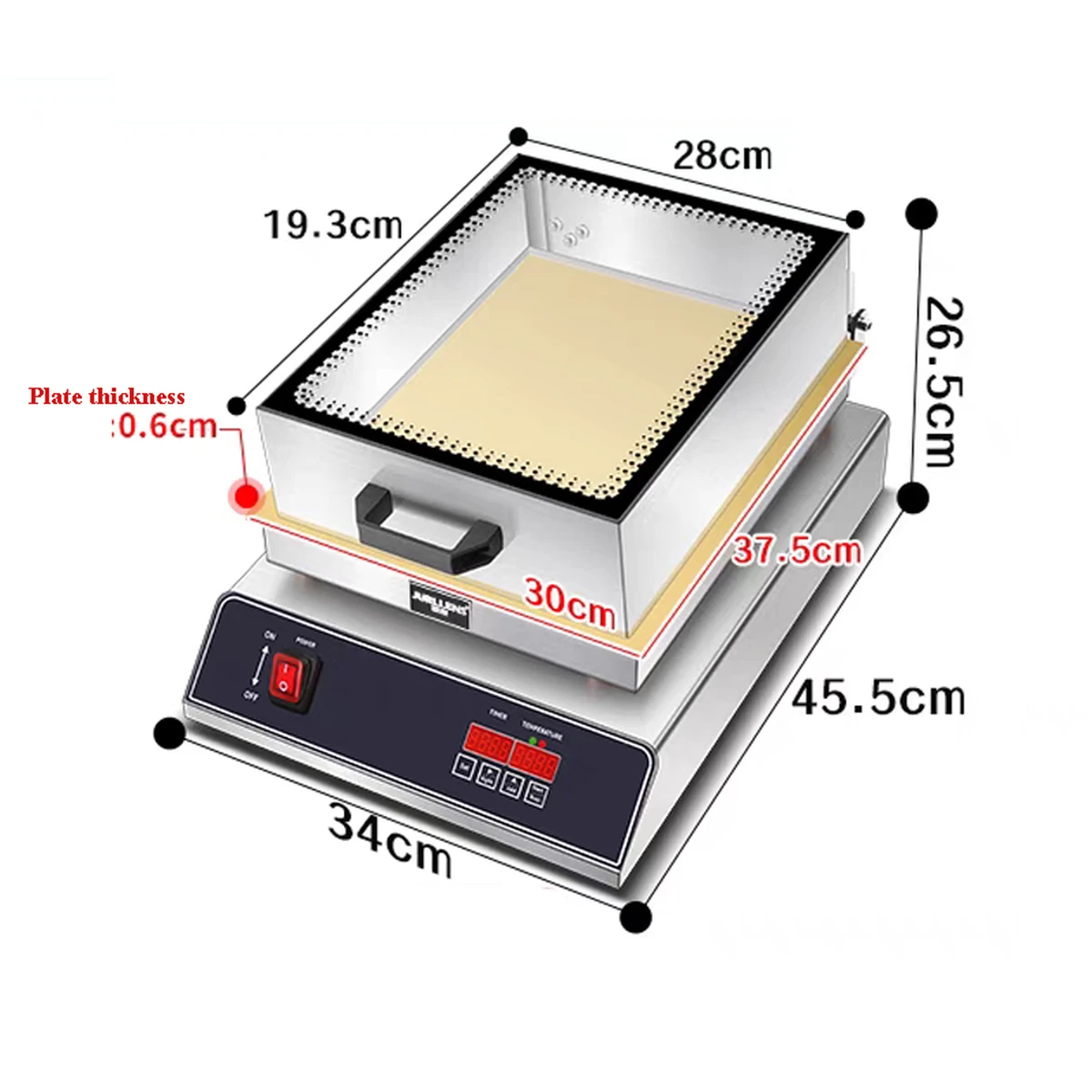 Machine à crêpes soufflées à une tête, 1500 W, machine à crêpes japonaises pour des soufflés moelleux, avec couvercle
