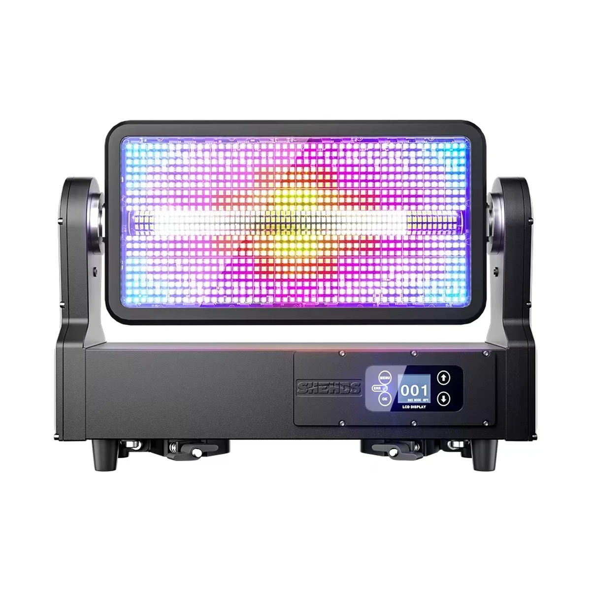 Projecteur stroboscopique LED 1000W étanche IP65 avec effet wash et pince de fixation pour DJ, discothèque, événements en extérieur et concerts