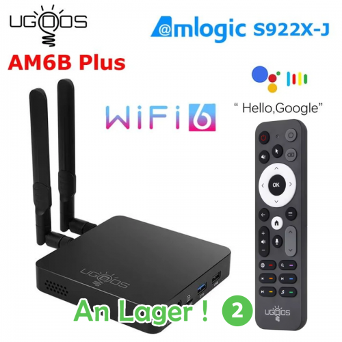 Ugoos AM6B Plus Boîtier TV Amlogic S922X-J Android 9.0 DDR4 4GB RAM 32GB ROM