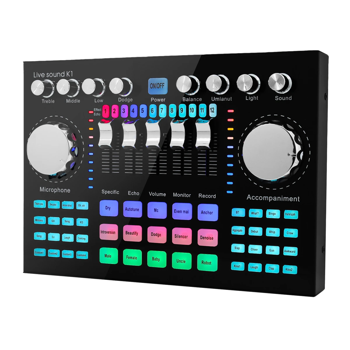 Carte son K1 Live, diffusion en direct de célébrités sur Internet, équipement audio spécialisé, universel pour l'enregistrement musical et le karaoké