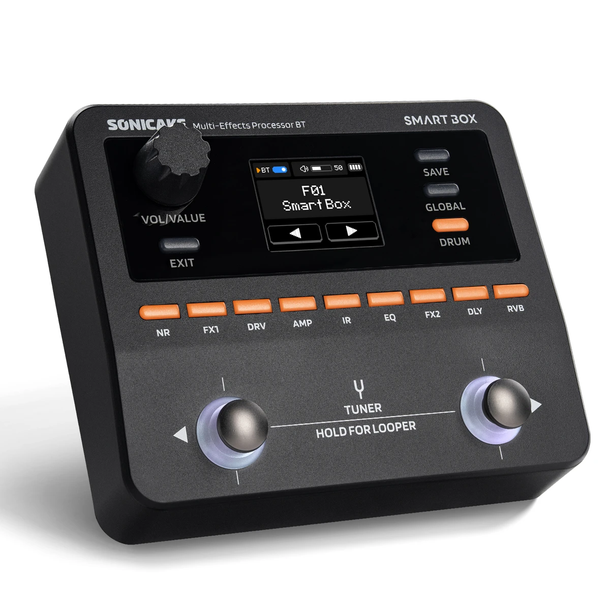 SONICAKE QME-20 Smart Box,processeur multi-effets pour guitare et basse avec plus de 130 effets,compatibilité NAM/IR,accordeur/métronome intégré