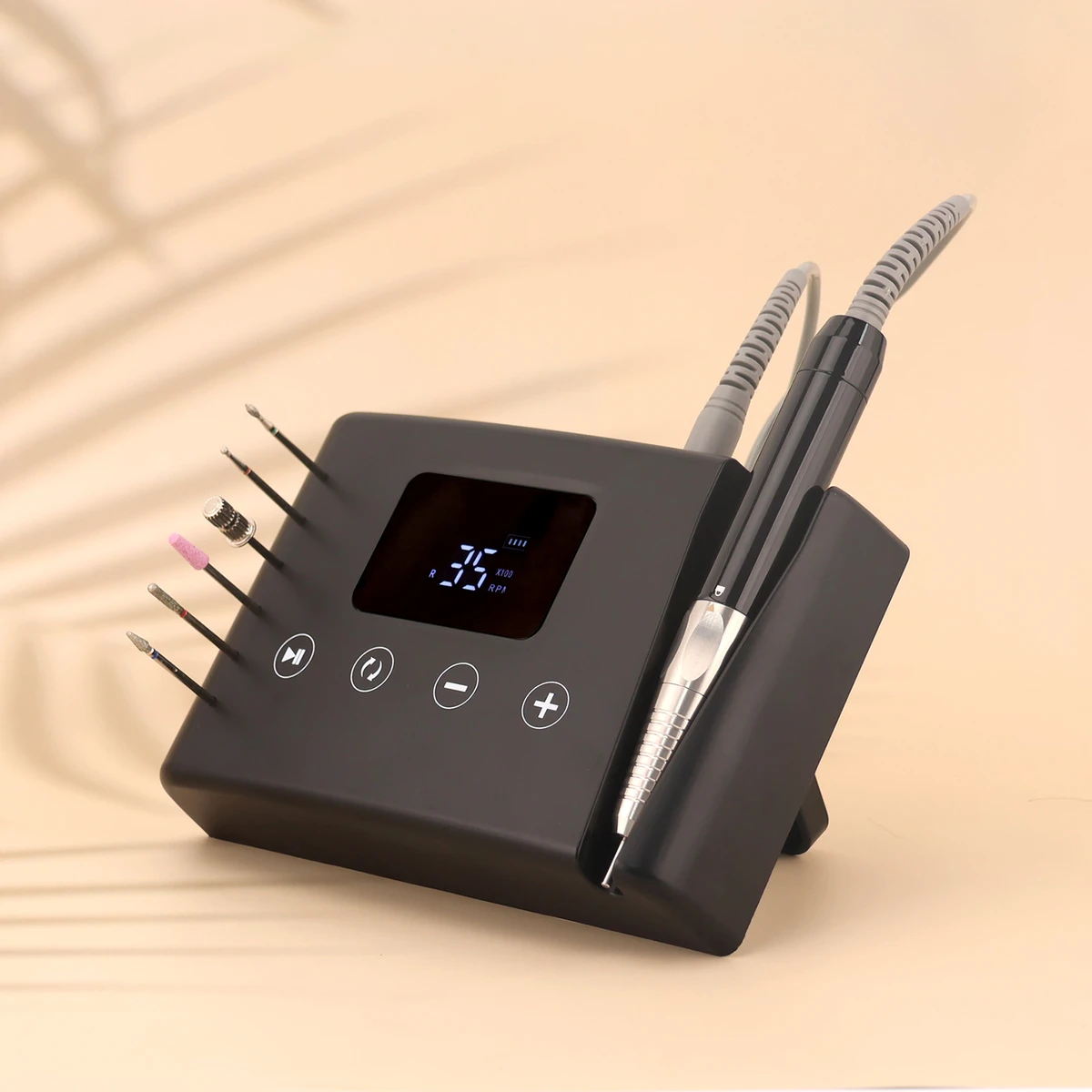 Ponceuse à ongles électrique portable 2 en 1 sans balais 35 000 tr/min pour manucure et polissage des ongles