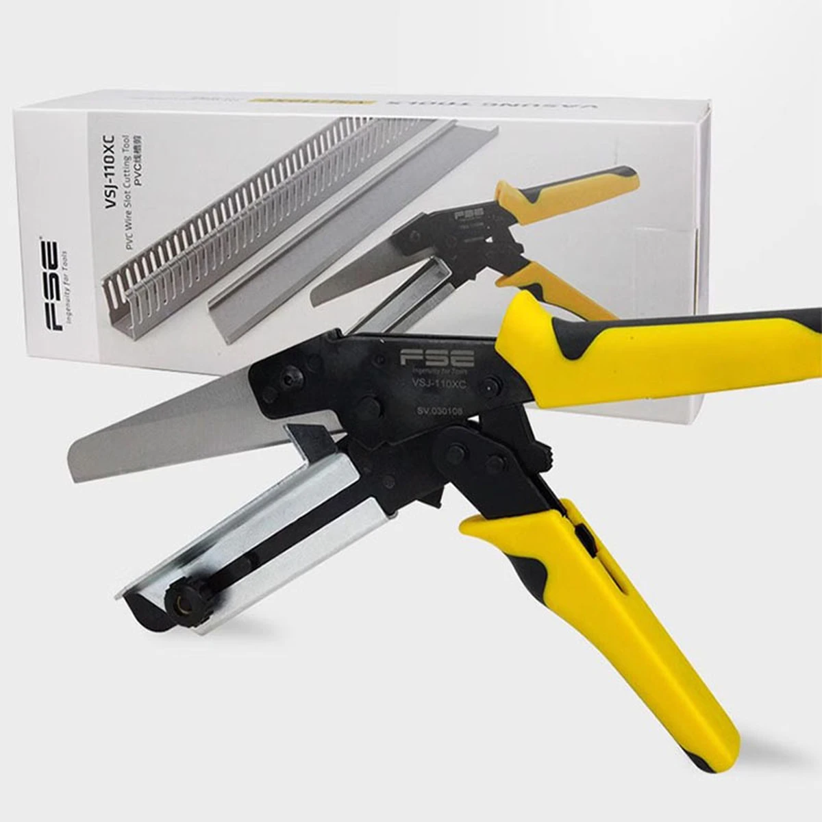 Outil de coupe de fentes pour câbles PVC VSJ-110XC, pince pour profilés en plastique, angle de cisaillement réglable : 45/90 degrés