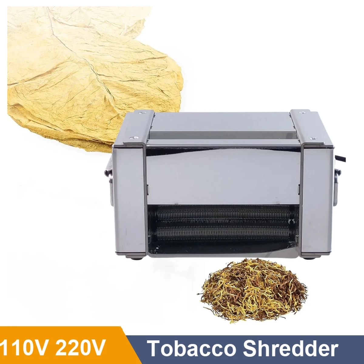 Moulin à feuilles électrique en acier inoxydable, coupe-tabac, machine à couper, feuilles, herbes, broyeur de tabac