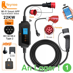 Feyree 22kW EV Ladegerät 3-Phasen | Typ 2, WLAN & App