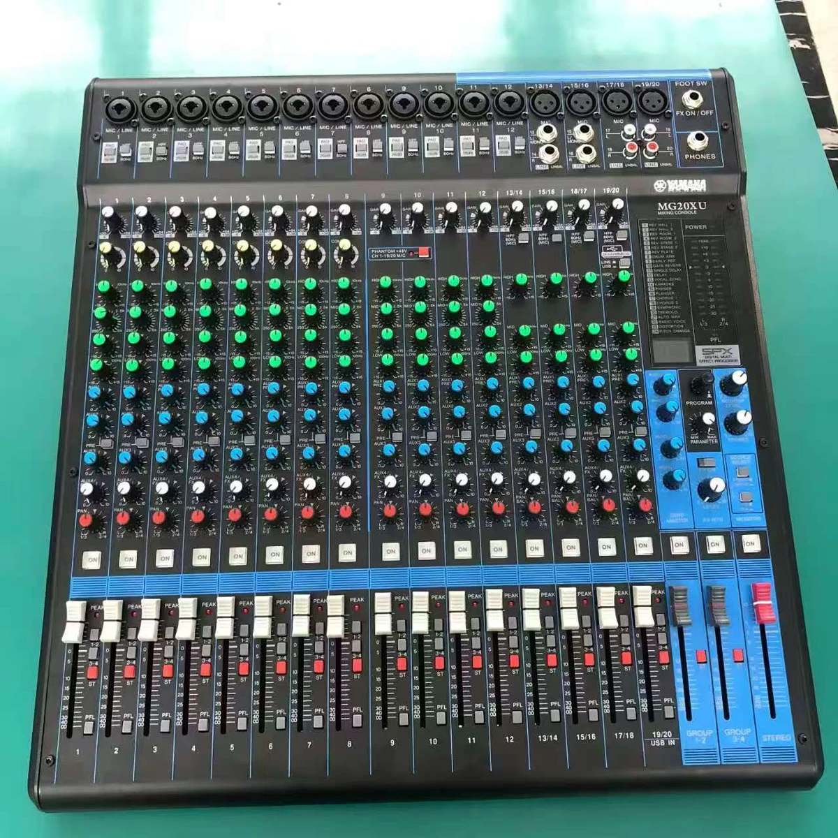 Console de mixage professionnelle MG20XU 20 canaux, équipement audio de scène, console de mixage audio USB pour mariages et spectacles