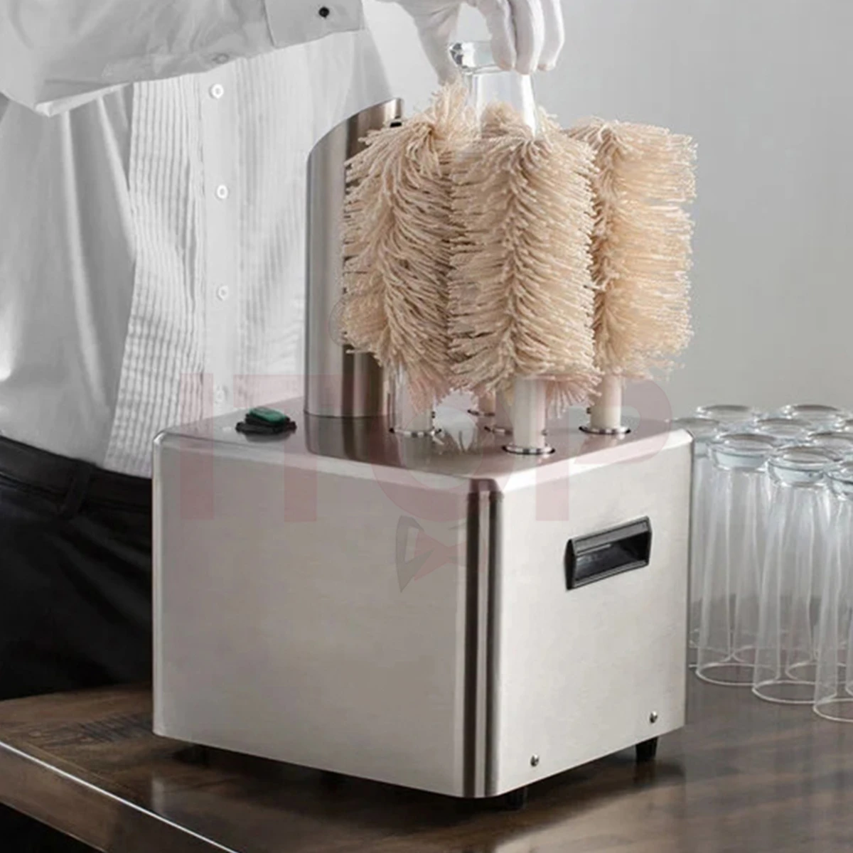 Machine de séchage et de polissage de verres, polisseuse de tasses en acier inoxydable 304, essuie-tasses électrique de qualité hôtelière