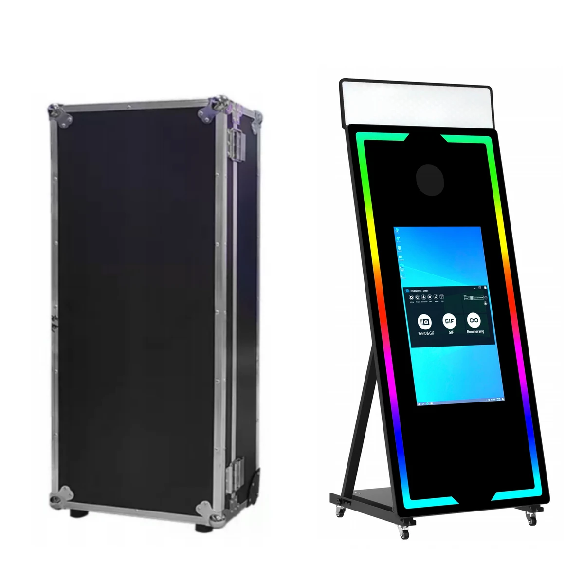 65" Fotokabine + 32" Touchscreen, Schwarz