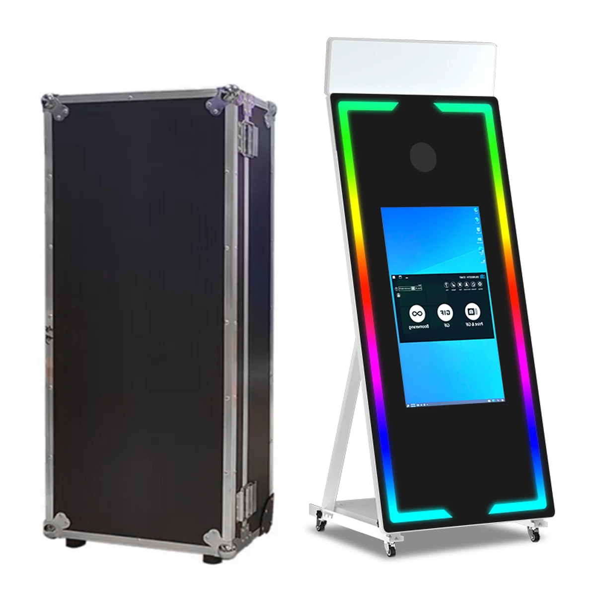 65" Fotokabine + 32" Touchscreen, Weiß
