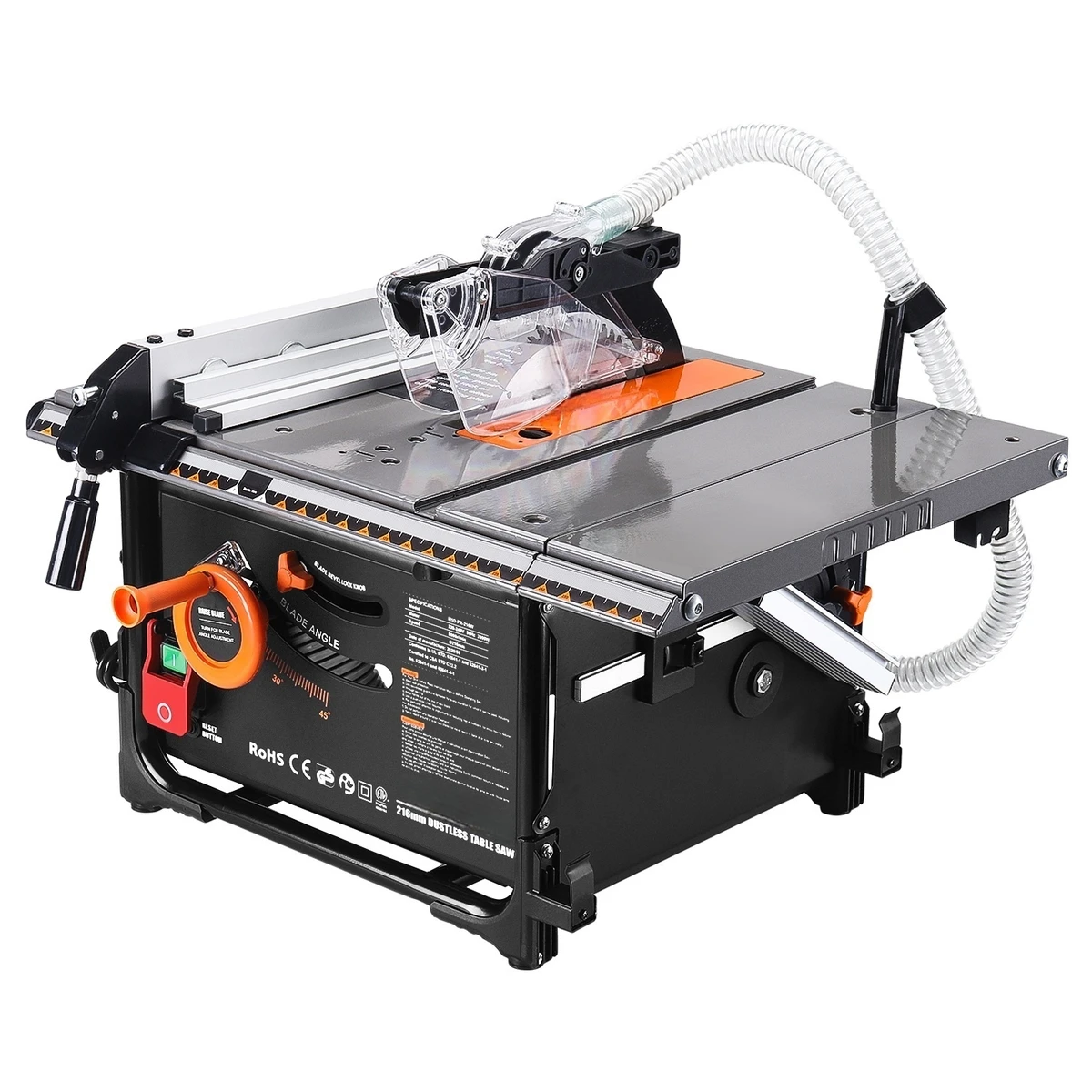 Scie circulaire sur table, 2000 W, lame de 216 mm, table extensible, coupe d'onglet de 0 à 45°, profondeur de coupe de 60 mm