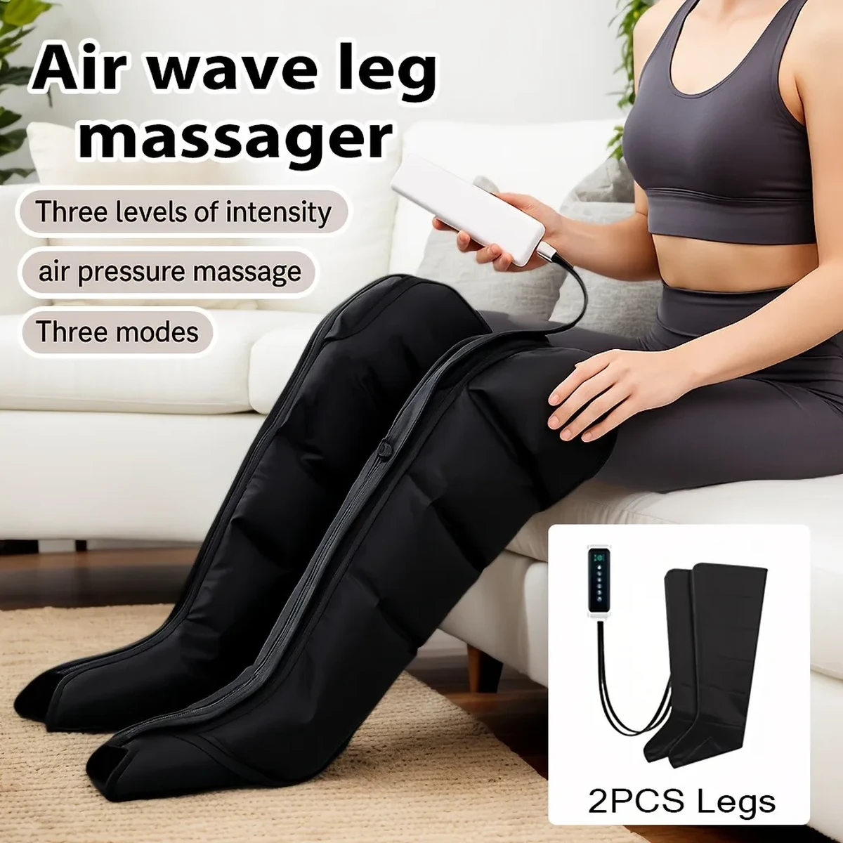 Bottes de massage Air Wave, masseur intelligent à airbags pour les jambes et les pieds favorisant la circulation sanguine