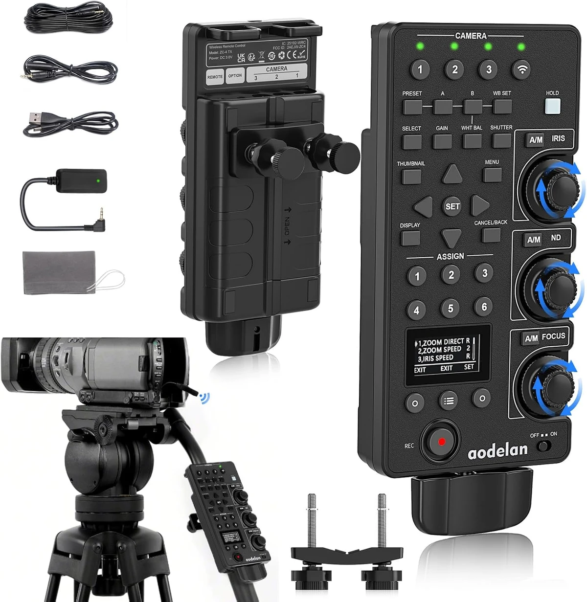 ZC-4 for Sony Camcorder Lanc Zoom Controller replaces Sony RM-30BP for video zoom, focus, iris, recording, ND, white balance