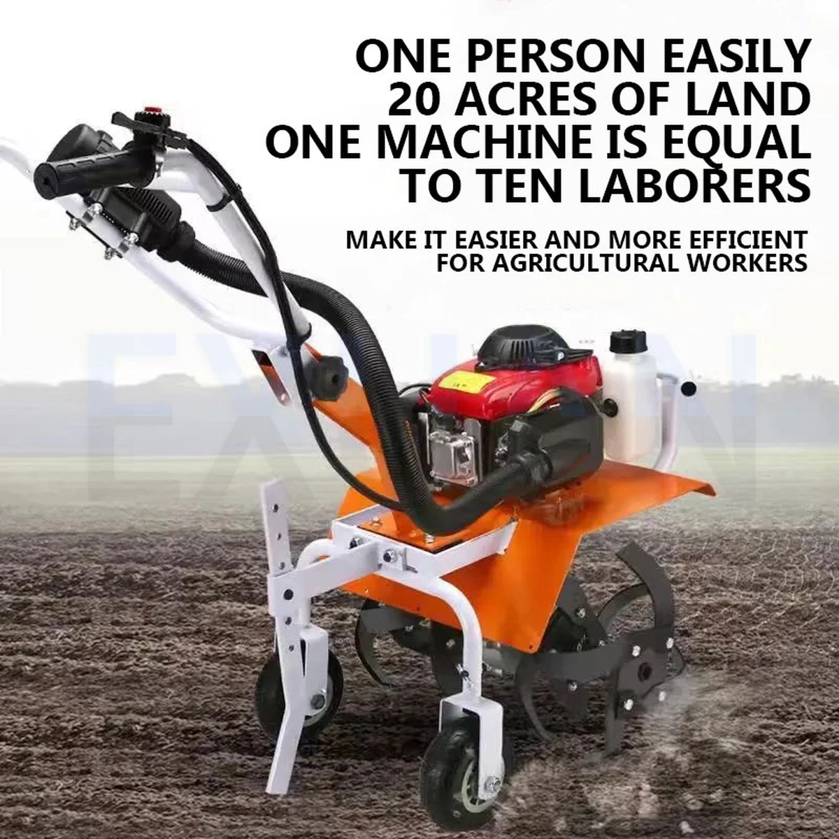 Motoculteur à moteur 4 temps – motoculteur haute performance, trancheuse, semoir et épandeur d'engrais pour l'agriculture et le jardinage