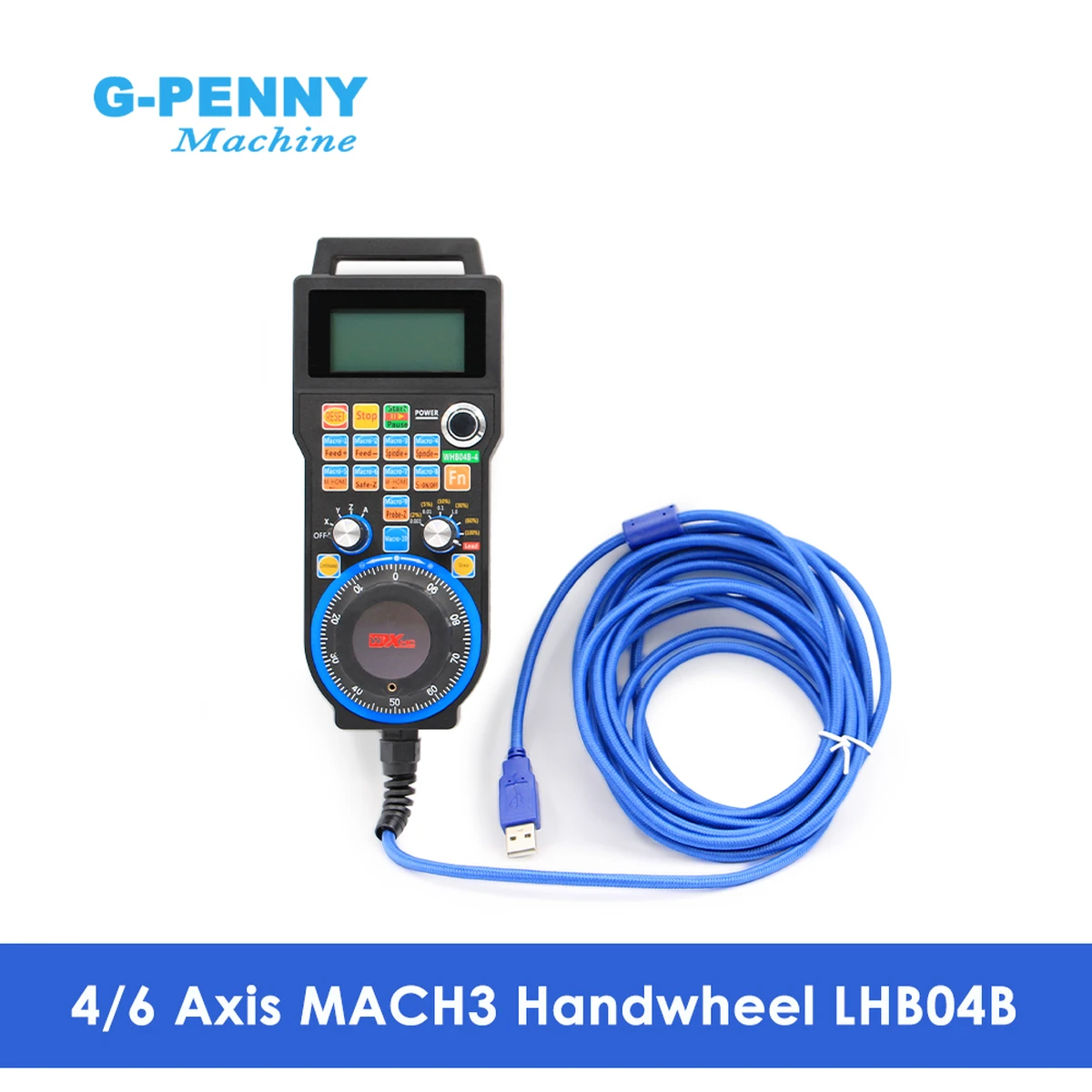 XHC 4-Axis/6-Axis MACH3 USB CNC Handwheel MPG Manual USB Wire Cable 5 Meters for Lathe and Turning Center CNC Engraving Machine