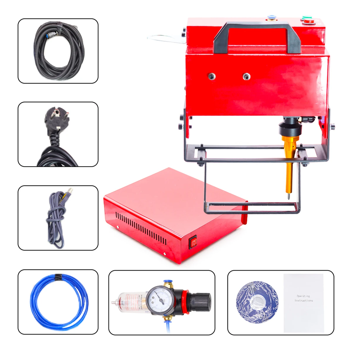 Machine de marquage pneumatique portable à faisceau de points en métal pour le marquage de cadres de code VIN (220*20 mm)