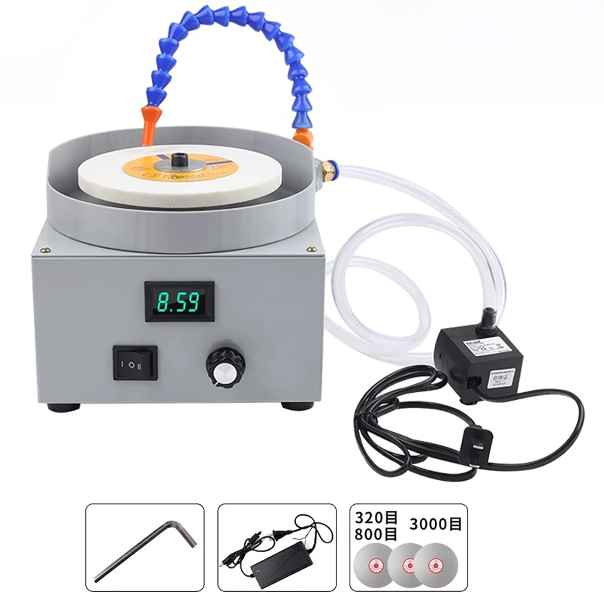 vPolisseuse électrique 150 mm pour utilisation à sec ou à l'eau – meuleuse de surface à vitesse réglable