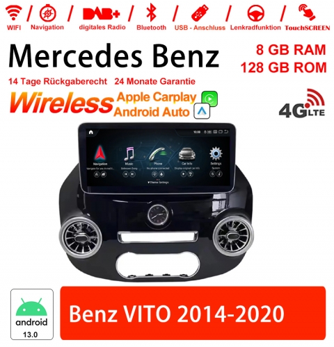 12.3 inch 8 Core Android 13 4G LTE Car Radio / Multimedia For Benz VITO 2014-2020 Built-in CarPlay/Android Auto