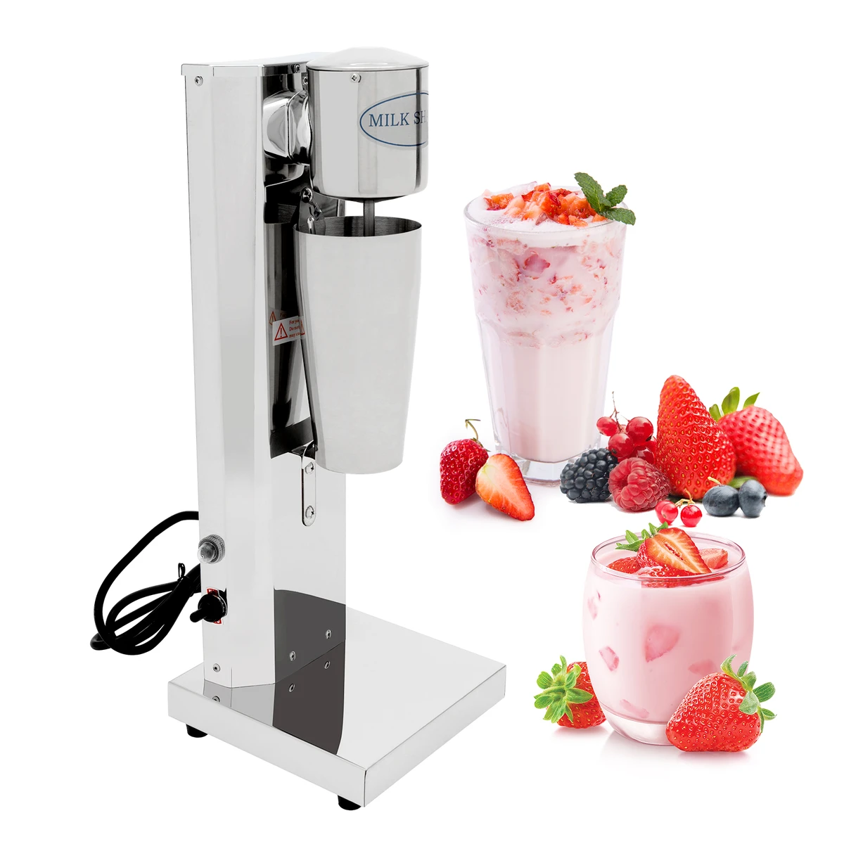 Machine à milkshakes professionnelle 180 W 650 ml en acier inoxydable, mélangeur à lait et crème 18 000 tr/min
