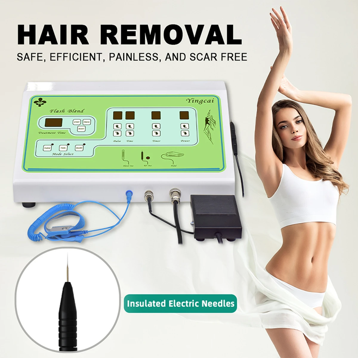 Pigment removal device, painless electrolysis machine, electric needle hair removal