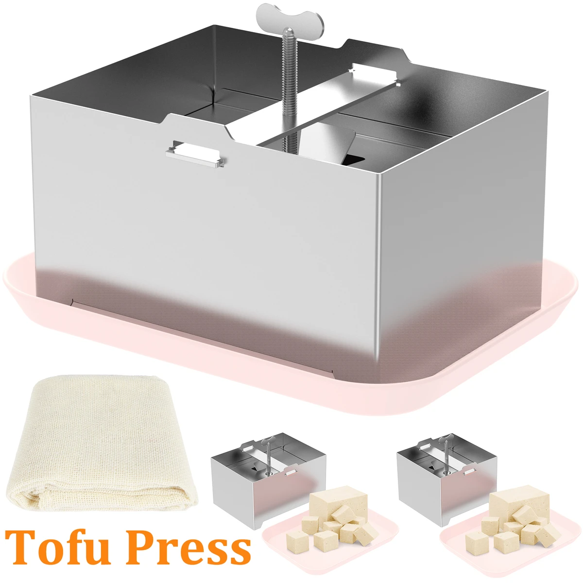 Ensemble de moules à tofu en acier inoxydable – Moule alimentaire pour tofu et fromage maison, outil de cuisine DIY