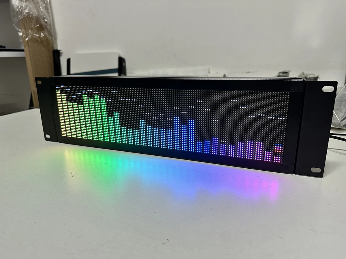 AS1000 Professional RGB Music Spectrum Analyzer Full-Color Stereo Audio Monitor with 3U Rack Mount
