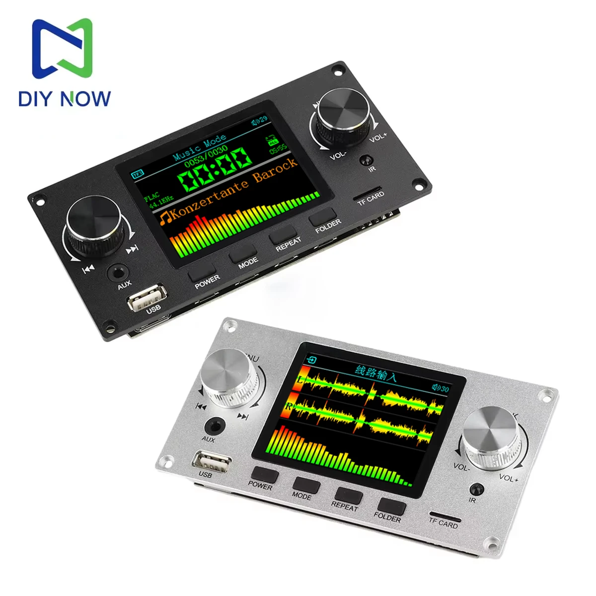 2,8 Zoll TFT Farbe LCD Verlustfreie MP3 Decoder Board Bluetooth 5,3 Stereo Audio FLAC WAV APE Decodierung USB TF Für Auto Verstärker