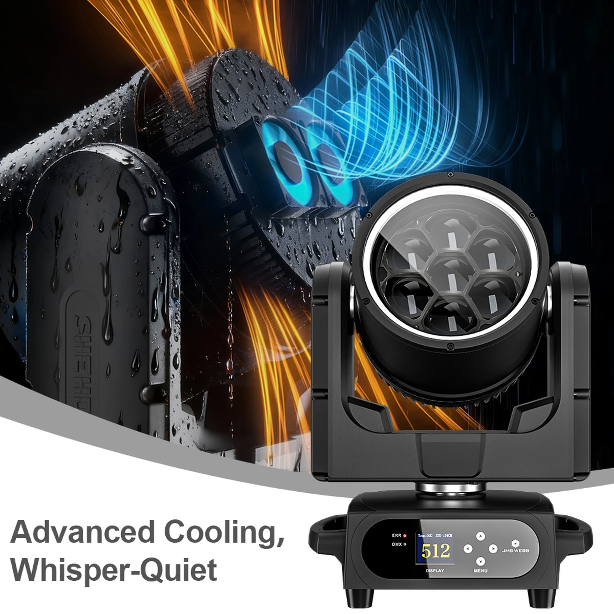 7x40W 4in1/6in1 Moving Head mit Ring-LED-Beam-Wash-Bühnenlicht für DJ, Disco, Musikfestivals und Outdoor-Veranstaltungen
