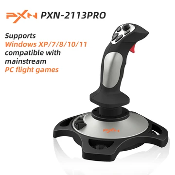Contrôleur de vol simulé PXN-2113 PRO avec moteur intégré, compatible avec la plupart des jeux de vol PC populaires.
