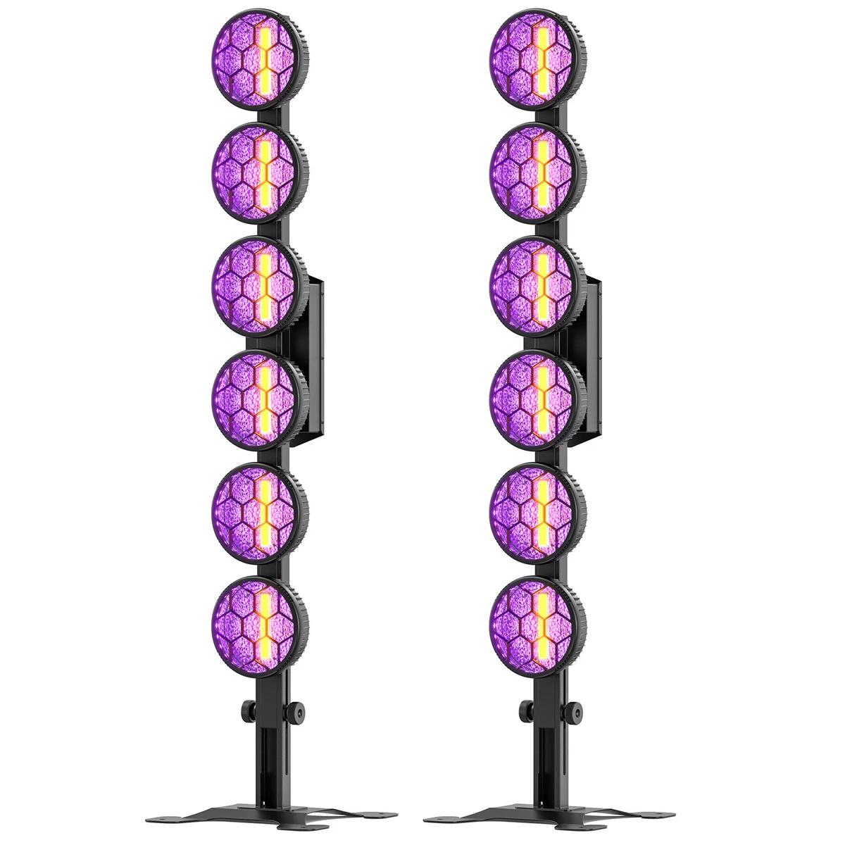 Projecteur d'éclairage rétro 2 pièces 6 LED 300 W RGB COB linéaire effet vintage pour soirées disco, concerts, mariages et théâtres